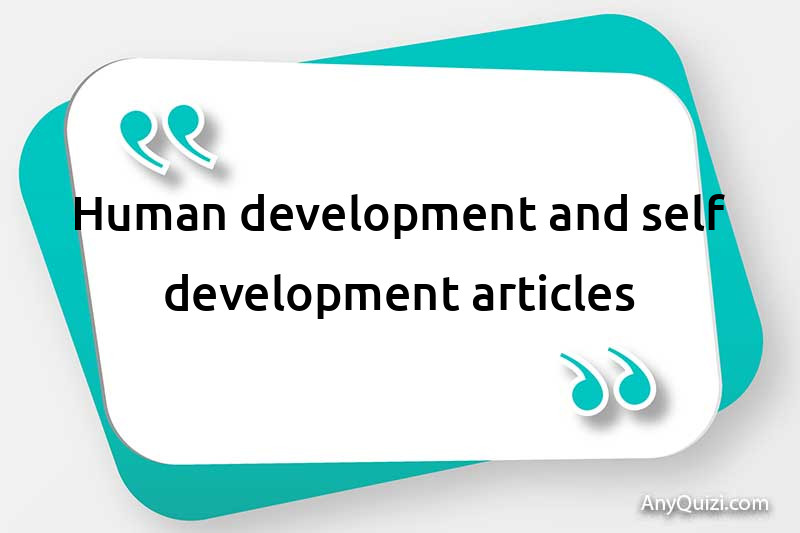 Human development and self-development articles