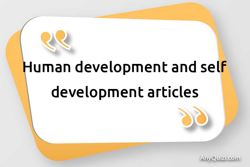 Human development and self-development articles